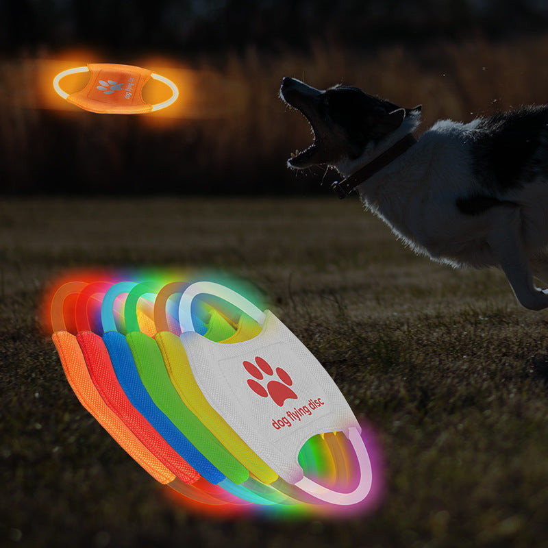 Disco Volador LED para Perros- Juguete Luminoso Interactivo Nocturno