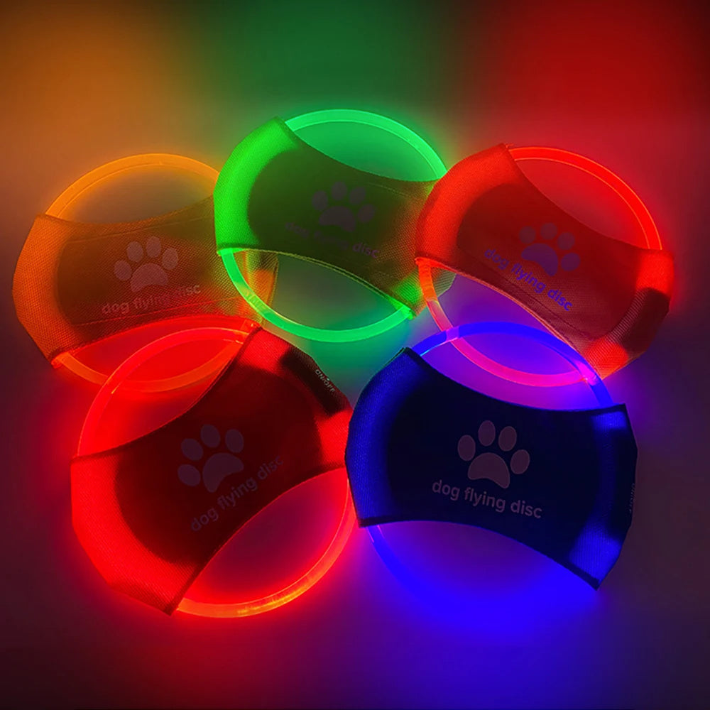 Disco Volador LED para Perros- Juguete Luminoso Interactivo Nocturno