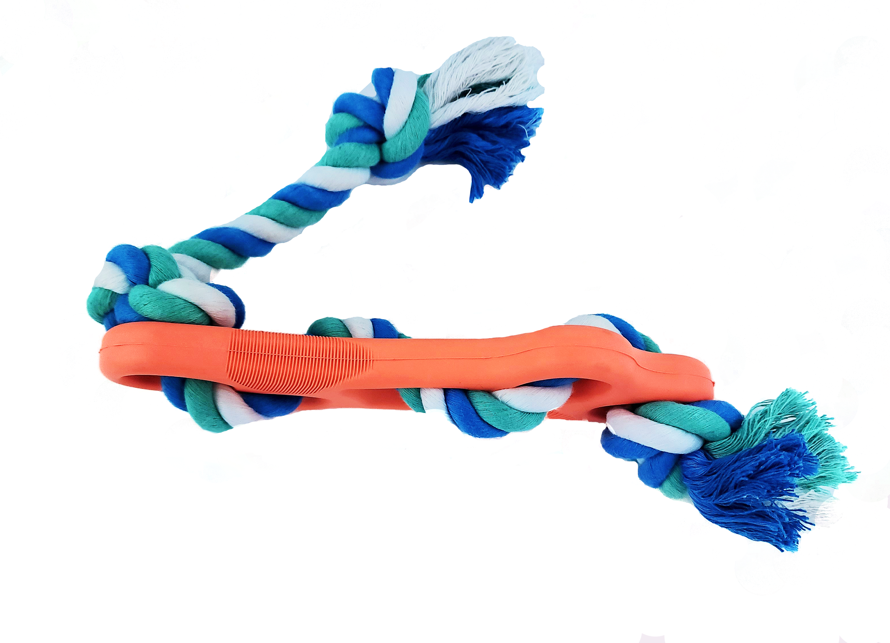 Rubber Bone Dog Chew Toy with Tug Rope